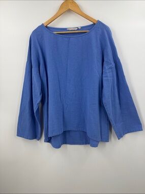 Soft surroundings women's cotton tunic blue relaxed fit summer top